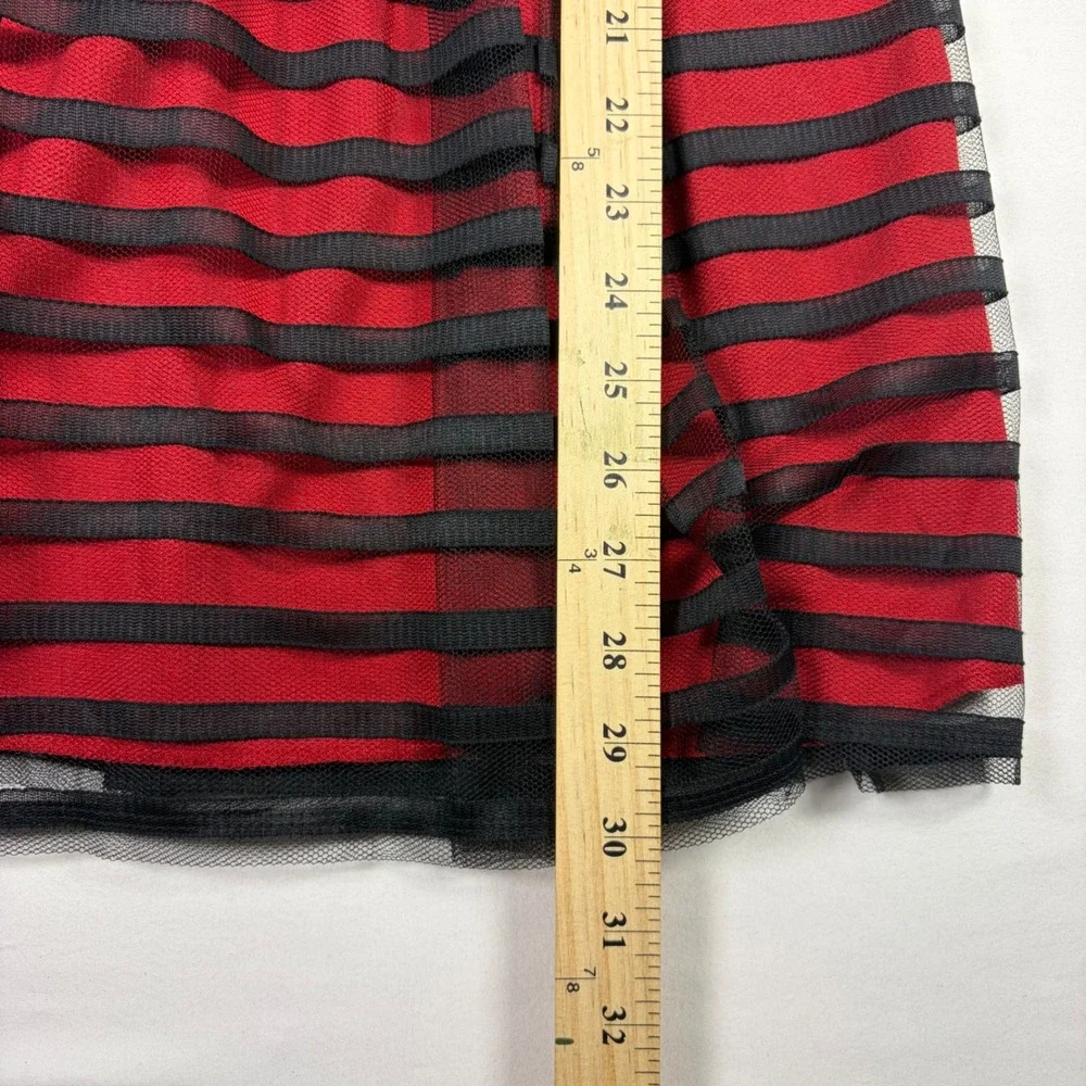 Speechless Party Dress Red Black Striped Tulle Overlay Holiday Party Girls 10/12